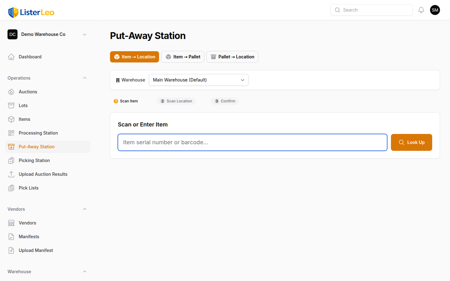 Put-Away Station