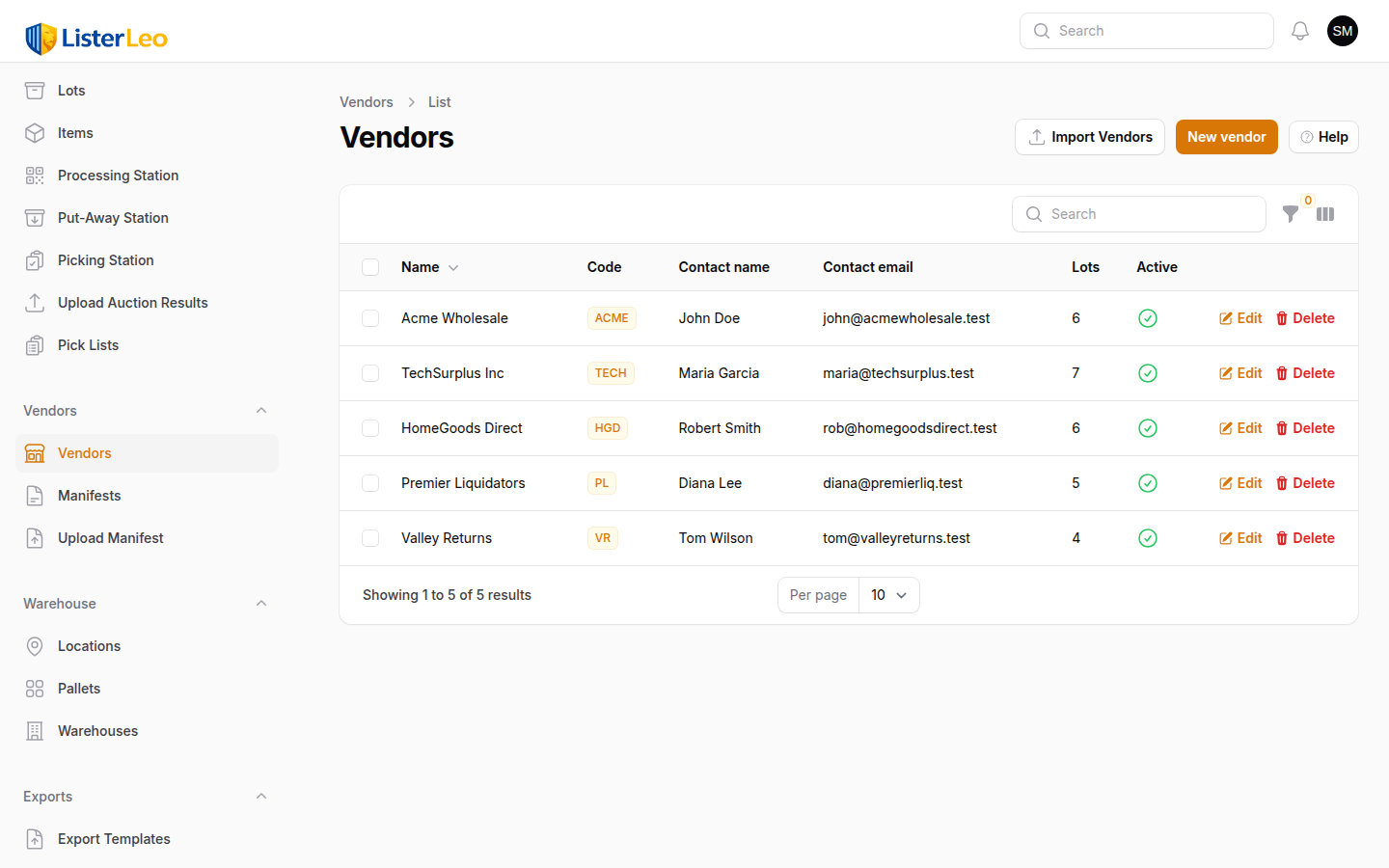 ListerLeo vendor profiles for consignor tracking